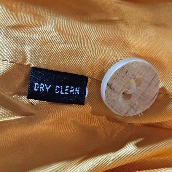 Easter Linen Yellow Blazer Jacket Ellen Tracy Petite Womens Long Sleeves Fully L - Picture 8 of 15